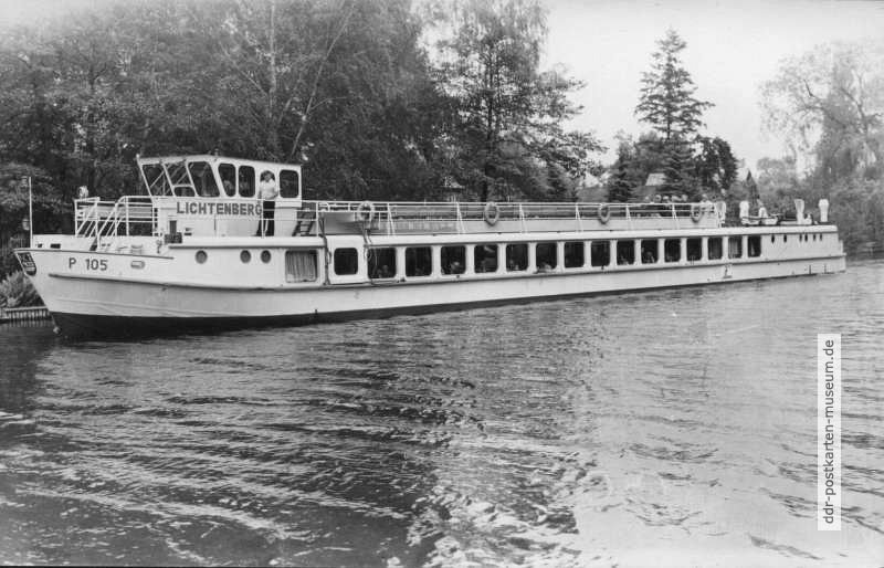 Fahrgastschiff "Lichtenberg" der Weißen Flotte Berlin - 1978