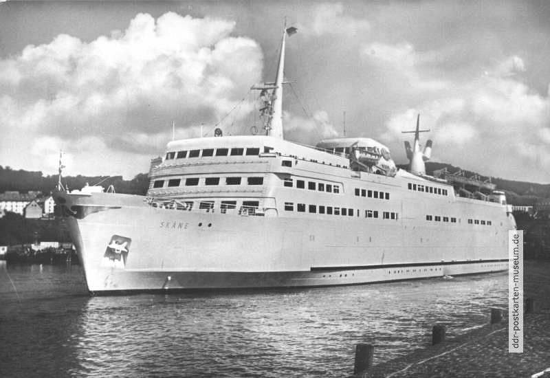 Schwedisches Fährschiff "Skane" in Saßnitz - 1968