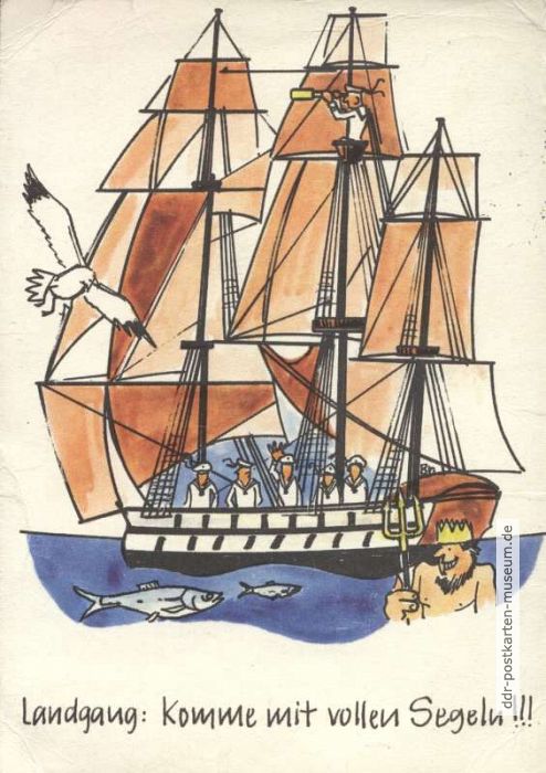Grußpostkarte von Walter Brümmer für Angehörige der Volksmarine - 1984