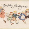 Postkarte zum Schulbeginn von 1952 - Verlag Rudolf Lederbogen