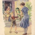 Postkarte zum Schulanfang von 1955 - Planet-Verlag