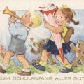 Postkarte zum Schulanfang von 1959 - Planet-Verlag