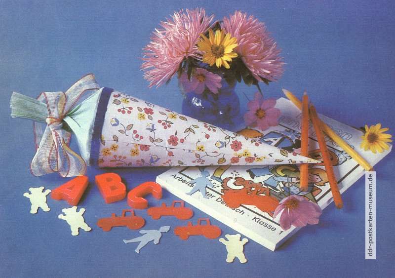 Postkarte zum Schulanfang von 1987 - VEB Foto-Verlag Erlbach