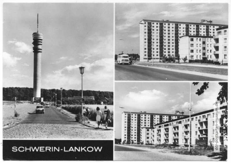 Fernsehturm in Zippendorf, Neubauten in Lankow - 1970