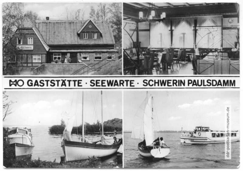 HO-Gaststätte "Seewarte" in Schwerin-Paulsdamm, M.S. "Elfriede" - 1976