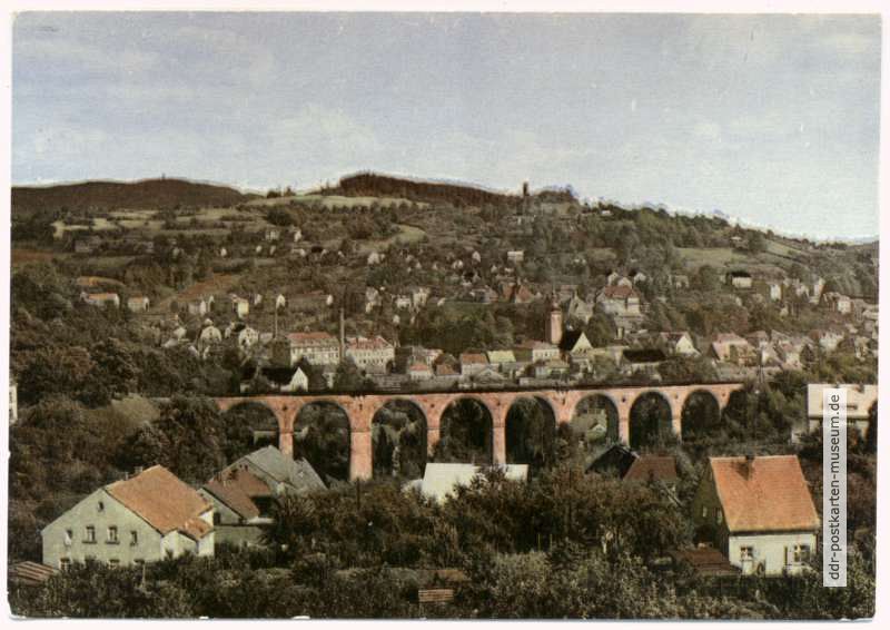 Blick nach Sebnitz mit Viadukt - 1967