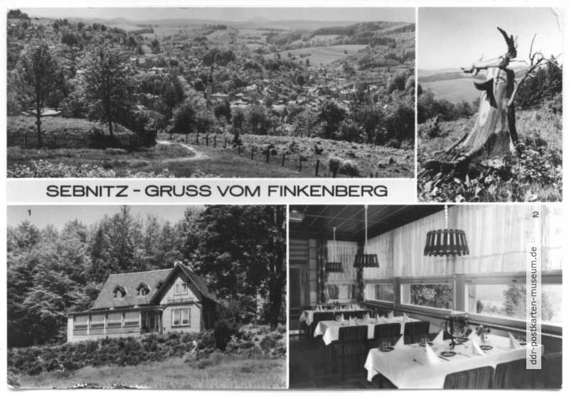 Blick vom Finkenberg, HO-Gaststätte "Finkenbaude", Gastraum - 1984