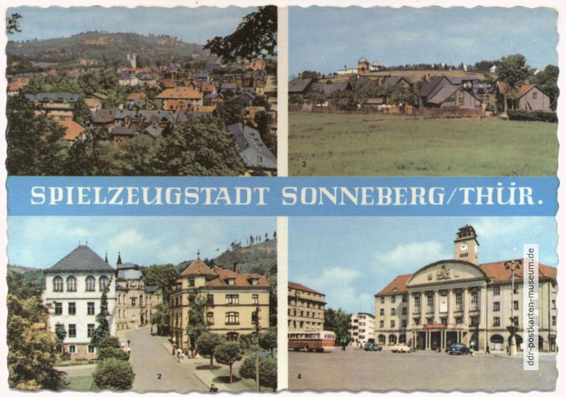 Übersicht, Spielzeugmuseum, Blick zur Sternwarte, Rathaus - 1965