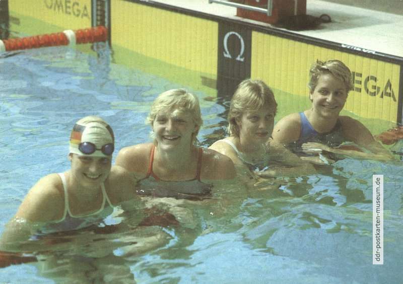 DDR-Schwimmteam (Otto, Meineke, Friedrich, König), 1984 Weltrekord 4 x 100 m Freistil - 1987