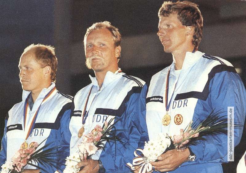 DDR-Segelteam (Flach, Schümann, Jäkel), 1988 Soling-Olympiasieger - 1988