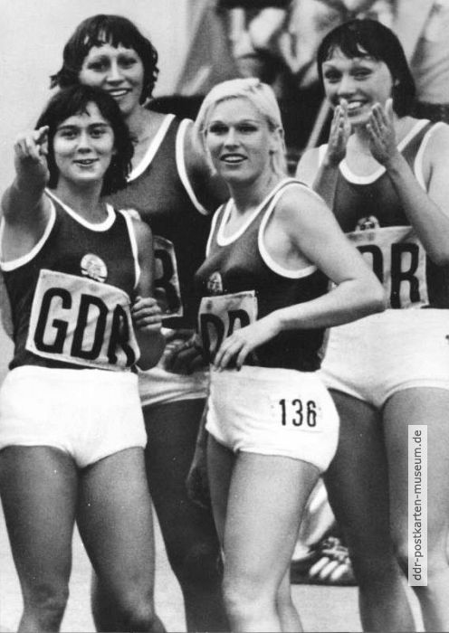 DDR-Staffelteam (Oelsner, Stecher, Bodendorf, Eckert) 4 x 100-m-Lauf, 1976 Olympiasieg - 1976 