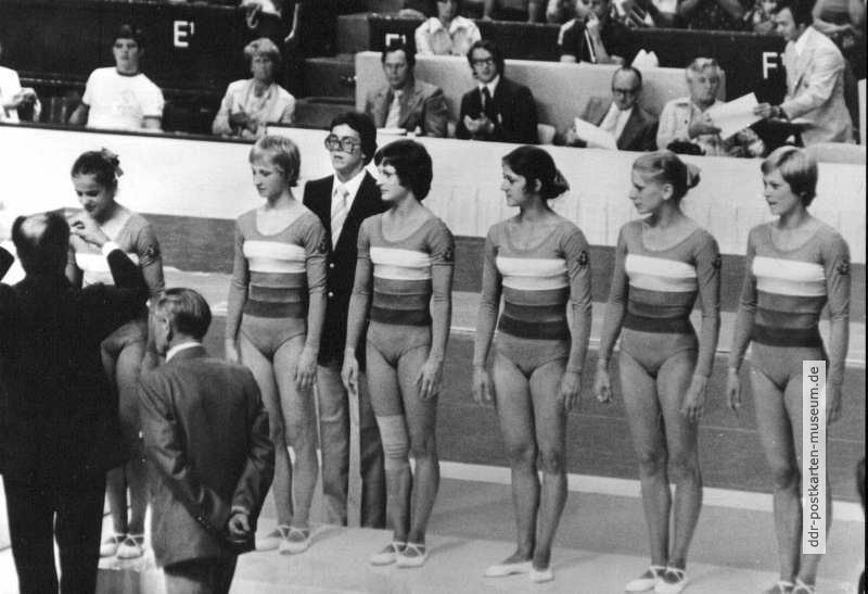 DDR-Turnriege (Dombeck, Escher, Gerschau, Hellmann, Kische, Kräker), 1980 Olympische Bronzemedaille - 1980