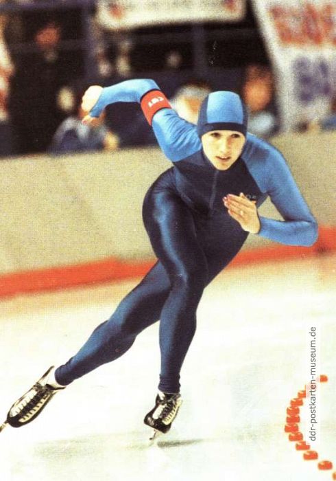 Karin Kania (SC Einheit Dresden), Elffache Weltmeisterin und dreifache Olympiasiegerin im Eisschnellauf - 1988