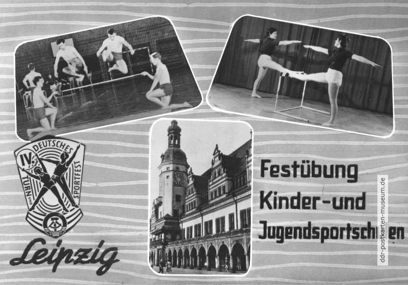 IV. Deutsches Turn- und Sportfest 1963 in Leipzig, Festübung der Kinder- und Jugendsportschulen - 1963