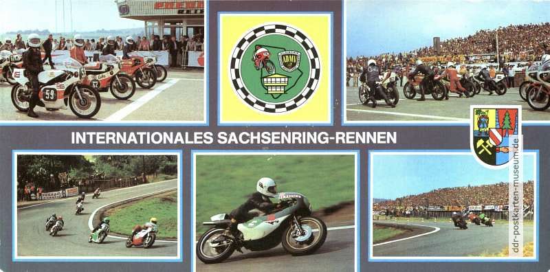 Panoramakarte vom Internationalen Sachsenring-Rennen, Motorradrennen  250 ccm - 1980