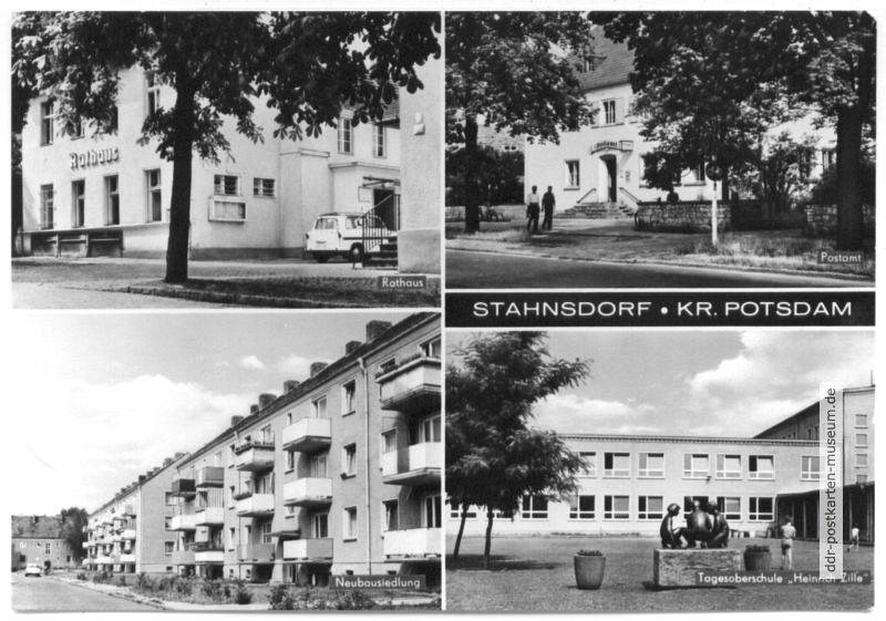Stahnsdorf, Rathaus / Postamt / Neubauten / Tagesoberschule - 1973