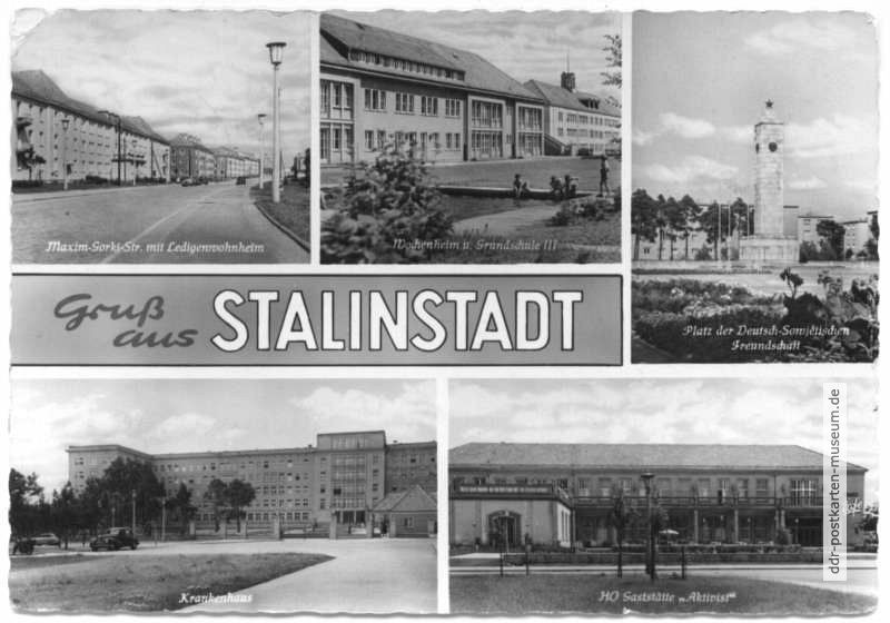 Stalinstadt Mehrbildkarte V - 1960
