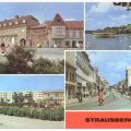 Sparkasse und Stadtmauer, Am Straussee, Kinderkrippe "Erich Weinert", Große Straße - 1979