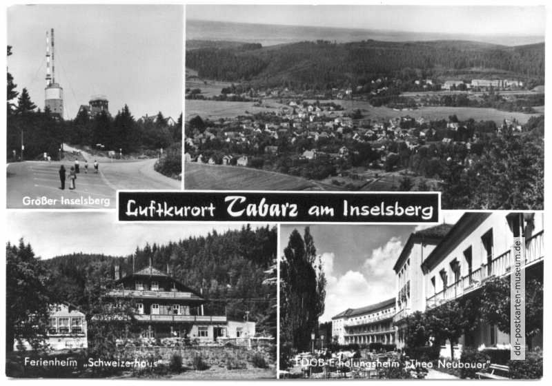 Großer Inselsberg, Gesamtansicht, Ferienheim "Schweizerhaus", FDGB-Erholungsheim - 1972
