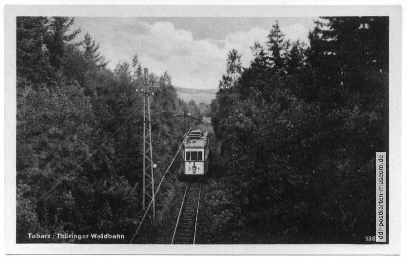 Thüringer Waldbahn, von Gotha kommend - 1956