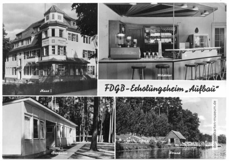 FDGB-Erholungsheim "Aufbau" mit Milchbar, Bungalow und Strand - 1970 1962