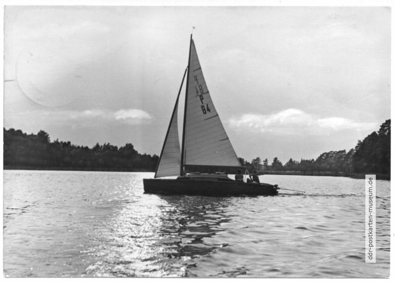 Segelboot auf dem Teupitz-See - 1968