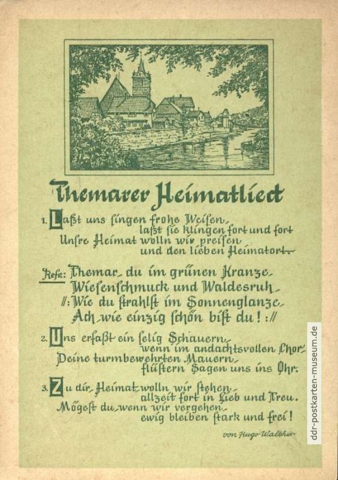 Titel "Themarer Heimatlied" von Hugo Walther - 1954