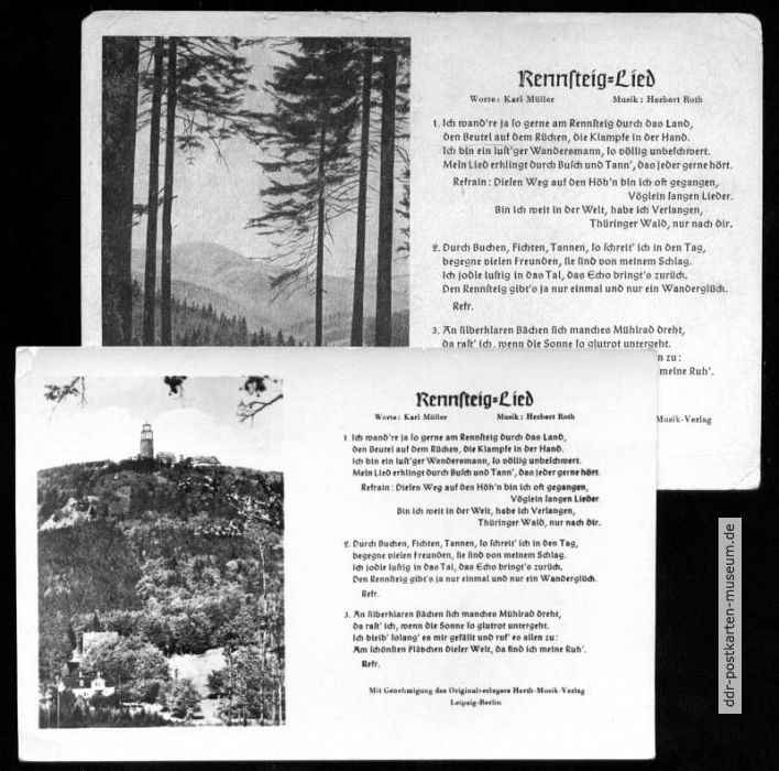 Titel "Rennsteig-Lied" von Karl Müller / Herbert Roth - 1954 / 1955