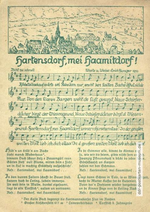 Titel "Hartensdorf, mei Haamitdorf !" von Erich Hunger - 1952