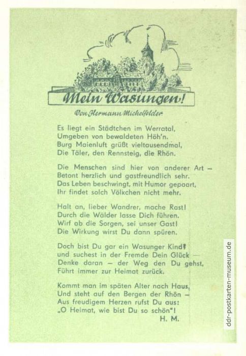 Titel "Mein Wasungen" von Hermann Michelfelder - 1964