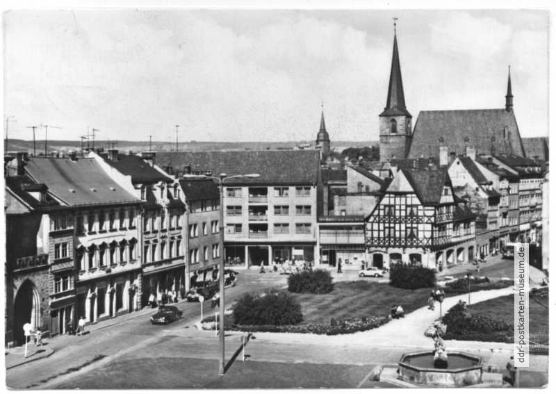 Blick auf den Marktplatz, Neptunbrunnen - 1970
