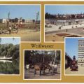 Spielplatz, Einkaufszentrum, Jahnteich mit Schiffsbar, Tiergarten, Neubauten - 1982