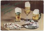Werbekarte für Grenzquell-Pilsner, Wernesgrün - um 1950