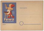 Postkarte mit Werbefeld für "Fewa" (Feinwaschmittel) - 1950