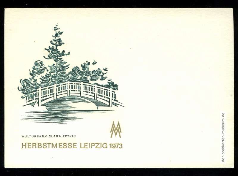 Postkarte mit Werbefeld für Leipziger Herbstmesse - 1973