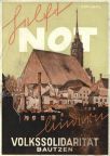 Werbepostkarte der Volkssolidarität "Helft Not lindern" - 1949