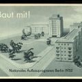 Werbekarte mit Baumodell Weberwiese des NAW - 1952 