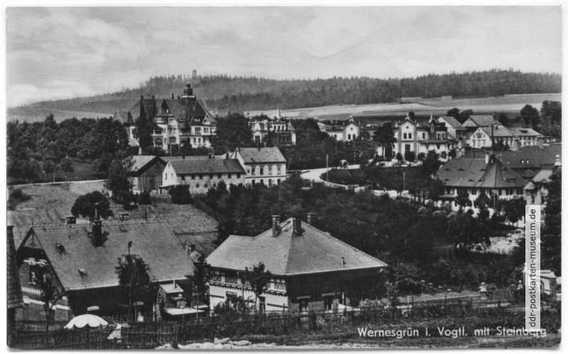 Wernesgrün im Vogtland mit Steinberg - 1955