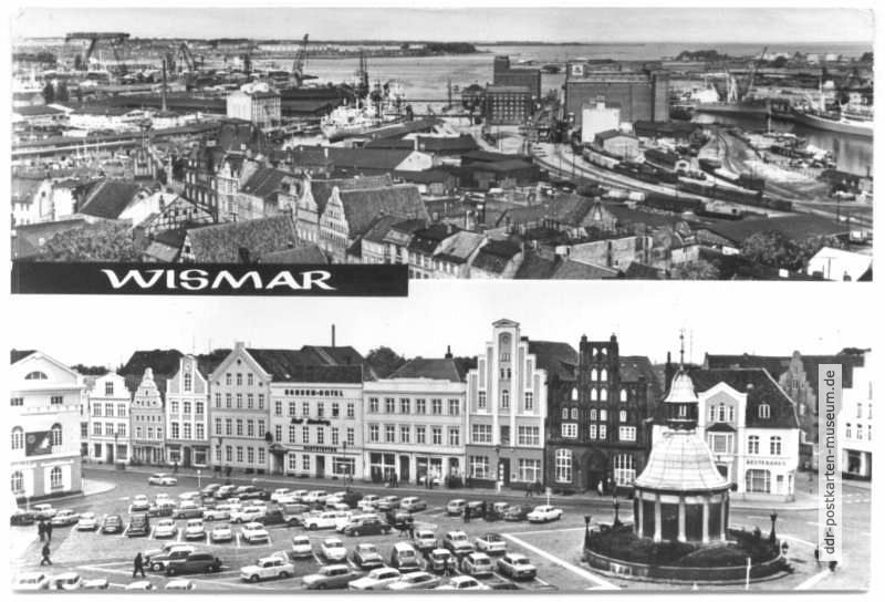 Blick auf Werft, Hafen und Überseehafen, Am Markt - 1979