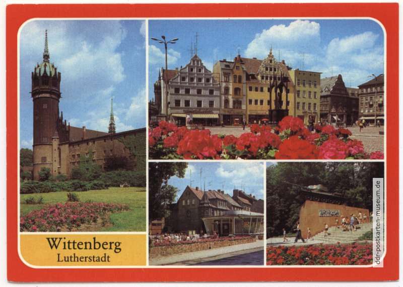 Schloßkirche, Markt, Eiscafe, Denkmal der Befreiung vom Faschismus - 1980