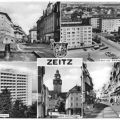 Leninstraße, Neubaugebiet Zeitz-Ost, Zwillings-Wohnhochhaus, Rathaus, Wendische Straße - 1981